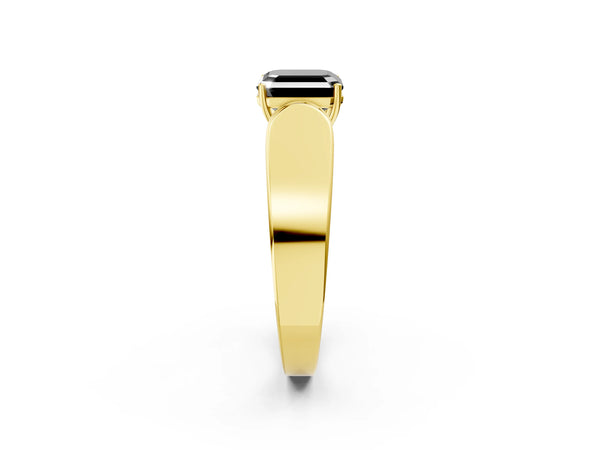Yellow Gold Asscher Cut Channel Set Engagement Ring Setting for Black Center with Wide Band