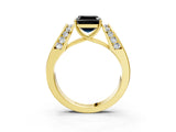 Yellow gold Fancy Black Asscher Cut Diamond Channel Set Solitaire Ring with Four-Prong Setting_27