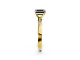 Yellow gold Fancy Black Asscher Cut Diamond Engagement Ring with Side Stone Accents and Four-Prong Setting_14