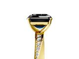 Yellow gold Fancy Black Asscher Cut Diamond Engagement Ring with Side Stone Accents and Four-Prong Setting_17