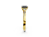 Yellow gold Fancy Black Asscher Cut Diamond Engagement Ring with Side Stone Accents and Four-Prong Setting_20