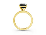 Yellow gold Fancy Black Asscher Cut Diamond Milgrain Pavé Engagement Ring with Four-Prong Setting_3