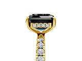 Yellow gold Fancy Black Asscher Cut Diamond Pave Band Solitaire Ring with Four-Prong Setting_17