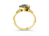 Yellow gold Fancy Black Asscher Cut Diamond Ring with Side Stones and Four-Prong Setting_39