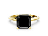 Yellow gold Fancy Black Asscher Cut Diamond Solitaire Engagement Ring with Classic Band and Four-Prong Setting_12