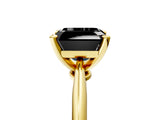 Yellow gold Fancy Black Asscher Cut Diamond Solitaire Engagement Ring with Classic Band and Four-Prong Setting_17