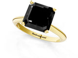 Yellow gold Fancy Black Asscher Cut Diamond Solitaire Engagement Ring with Classic Band and Four-Prong Setting_25