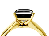 Yellow gold Fancy Black Asscher Cut Diamond Solitaire Engagement Ring with Classic Band and Four-Prong Setting_28