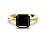 Yellow gold Fancy Black Asscher Cut Diamond Solitaire Engagement Ring with Round Band and Four-Prong Setting_84