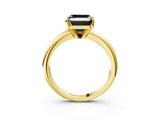 Yellow gold Fancy Black Asscher Cut Diamond Solitaire Engagement Ring with Round Band and Four-Prong Setting_87