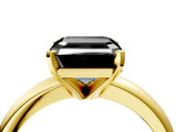 Yellow gold Fancy Black Asscher Cut Diamond Solitaire Engagement Ring with Round Band and Four-Prong Setting_88