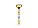 Yellow gold Fancy Black Asscher Cut Diamond Solitaire Pavé Band with Four-Prong Setting_2