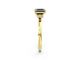 Yellow gold Fancy Black Asscher Cut Diamond Solitaire Ring with Classic Band and Four-Prong Setting_2
