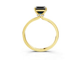 Yellow gold Fancy Black Asscher Cut Diamond Solitaire Ring with Classic Band and Four-Prong Setting_3
