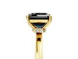 Yellow gold Fancy Black Asscher Cut Diamond Solitaire Ring with Classic Band and Four-Prong Setting_5