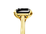 Yellow gold Fancy Black Asscher Cut Diamond Solitaire Ring with Flower Prong Setting and Classic Band_17