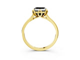 Yellow gold Fancy Black Asscher Cut Diamond Solitaire Ring with Flower Prong Setting and Classic Band_39