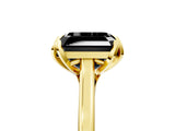 Yellow gold Fancy Black Asscher Cut Diamond Solitaire Ring with Flower Prong Setting and Classic Band_41