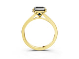 Yellow gold Fancy Black Asscher Cut Diamond Solitaire Ring with Pavé Band and Prong Setting_15