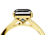 Yellow gold Fancy Black Asscher Cut Diamond Solitaire Ring with Pavé Band and Prong Setting_16