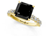 Yellow gold Fancy Black Asscher Cut Diamond Solitaire with Side Stones, Pave Band, Four-Prong Setting_37