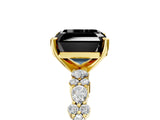 Yellow gold Fancy Black Asscher Cut Diamond Solitaire with Side Stones, Pave Band, Four-Prong Setting_41