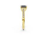 Yellow gold Fancy Black Asscher Cut Solitaire Cathedral Diamond Engagement Ring with Channel-Set Band and Four-Prong Setting_5