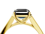 Yellow gold Fancy Black Asscher Cut Solitaire Cathedral Diamond Engagement Ring with Channel-Set Band and Four-Prong Setting_7