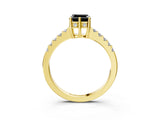 Yellow gold Fancy Black Asscher Cut Solitaire Diamond Engagement Ring with Pavé Band and Six-Prong Setting_27