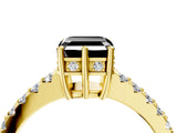 Yellow gold Fancy Black Asscher Cut Solitaire Diamond Engagement Ring with Pavé Band and Six-Prong Setting_28