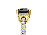 Yellow gold Fancy Black Asscher Cut Solitaire Diamond Engagement Ring with Pavé Band and Six-Prong Setting_29