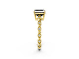 Yellow gold Fancy Black Asscher Cut Solitaire Diamond Ring with Infinity Twist Band and Four-Prong Setting_2