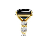 Yellow gold Fancy Black Asscher Cut Solitaire Diamond Ring with Pave Band and Four-Prong Setting_5
