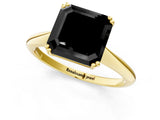 Yellow gold Fancy Black Asscher Cut Solitaire Diamond Ring with Six-Prong Setting and Classic Band_13
