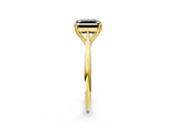 Yellow gold Fancy Black Asscher Cut Solitaire Diamond Ring with Six-Prong Setting and Classic Band_14