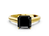 Yellow gold Fancy Black Asscher Cut Solitaire Engagement Ring with Tapered Band and Four-Prong Setting_3