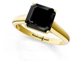 Yellow gold Fancy Black Asscher Cut Solitaire Engagement Ring with Tapered Band and Four-Prong Setting_4