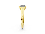 Yellow gold Fancy Black Asscher Cut Solitaire Engagement Ring with Tapered Band and Four-Prong Setting_5