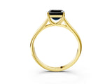 Yellow gold Fancy Black Asscher Cut Solitaire Engagement Ring with Tapered Band and Four-Prong Setting_6