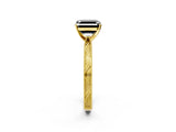 Yellow gold Fancy Black Asscher Cut Solitaire Milgrain Engraved Band with Four-Prong Setting_2