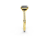 Yellow gold Fancy Black Asscher Cut Solitaire Pavé Band with Four-Prong Setting_2