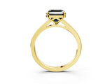 Yellow gold Fancy Black Asscher Cut Solitaire Pavé Band with Four-Prong Setting_3