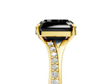Yellow gold Fancy Black Asscher Cut Solitaire Pavé Band with Four-Prong Setting_5