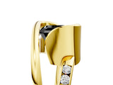 Yellow gold Fancy Black Asscher Cut Solitaire Tension-Set Diamond Split Shank Ring_11