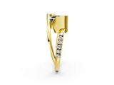 Yellow gold Fancy Black Asscher Cut Solitaire Tension-Set Diamond Split Shank Ring_8