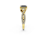 Yellow gold Fancy Black Asscher Cut Solitaire Twist Pave Diamond Engagement Ring with Prong Setting_26