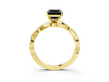 Yellow gold Fancy Black Asscher Cut Solitaire Twisted Pave Band with Four-Prong Setting_18