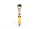 Yellow gold Fancy Black Cushion Cut Brilliant Diamond Pavé Band with Six-Prong Setting_14