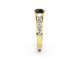 Yellow gold Fancy Black Cushion Cut Brilliant Diamond Pavé Band with Six-Prong Setting_2