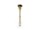 Yellow gold Fancy Black Cushion Cut Brilliant Pavé Band Solitaire with Four-Prong Setting_2